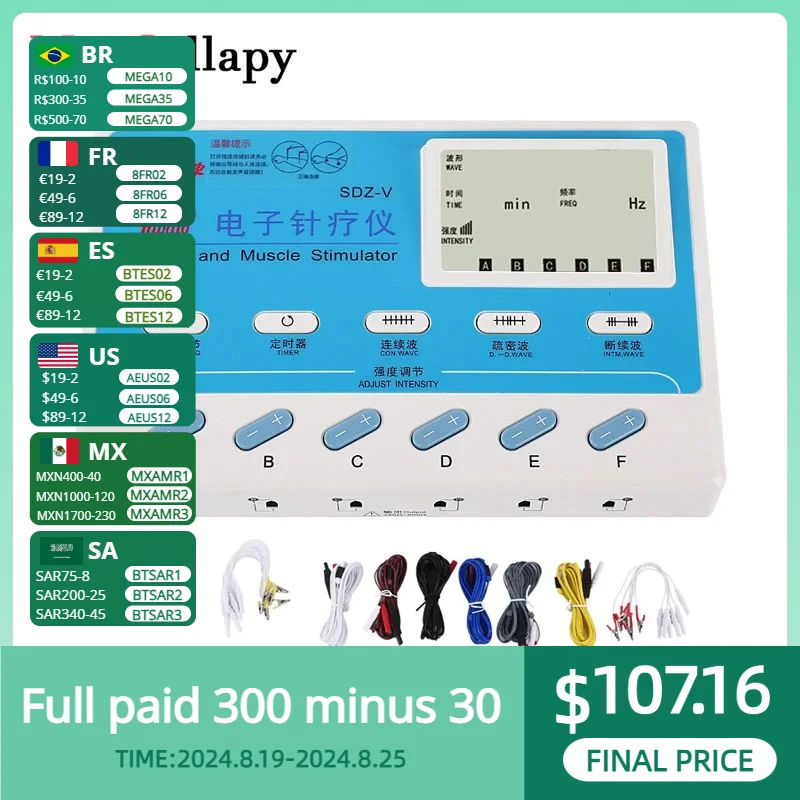 Electroacupuncture Stimulator Acupoint Stimulation Physiotherapy Body Relaxation Massager TENS Physiotherapy Relieve Pain
Electroacupuncture Stimulator Acupoint Stimulation Physiotherapy Body Relaxation Massager TENS Physiotherapy Relieve Pain