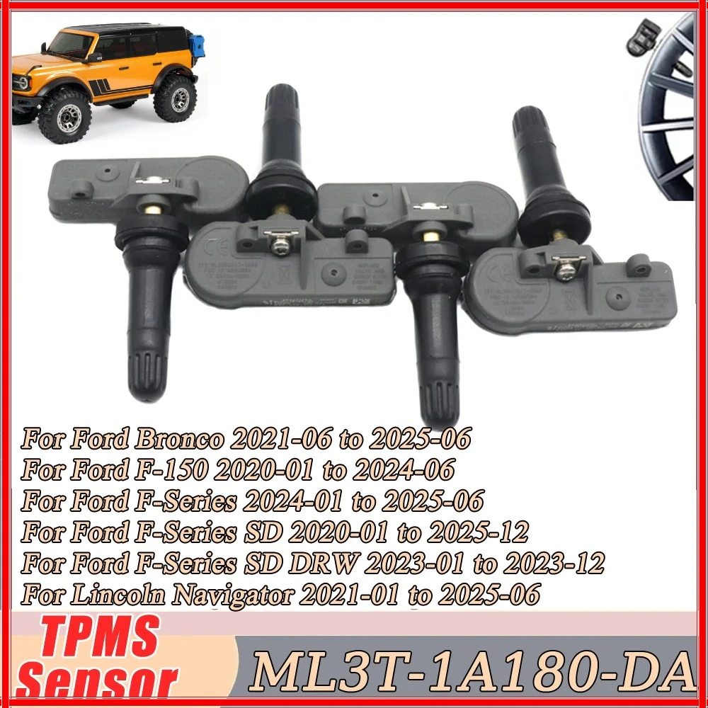 ML3T-1A180-DA TPMS датчик давления в шинах система мониторинга 433 МГц ML3Z1A189D для Ford Bronco F-150 Lincoln Navigator 2020-2025
ML3T-1A180-DA TPMS датчик давления в шинах система мониторинга 433 МГц ML3Z1A189D для Ford Bronco F-150 Lincoln Navigator 2020-2025