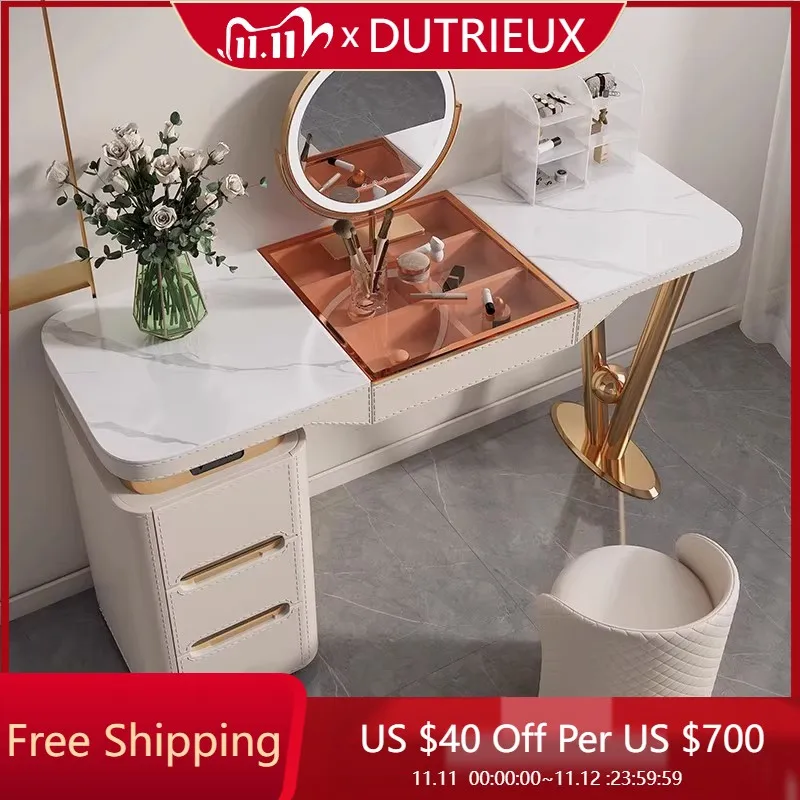 Bedroom Makeup Vanity Table Mirror Desk Chair White Dressing Table Cabinet Luxury Bedside Modern Penteadeira Home Furniture
Bedroom Makeup Vanity Table Mirror Desk Chair White Dressing Table Cabinet Luxury Bedside Modern Penteadeira Home Furniture