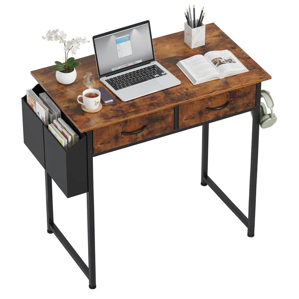Computer Desk Small 32 Inch Home Office Bedroom Writing Study PC Table with Fabric Storage Drawers Space Side Bag Headphone Hoo
Computer Desk Small 32 Inch Home Office Bedroom Writing Study PC Table with Fabric Storage Drawers Space Side Bag Headphone Hoo