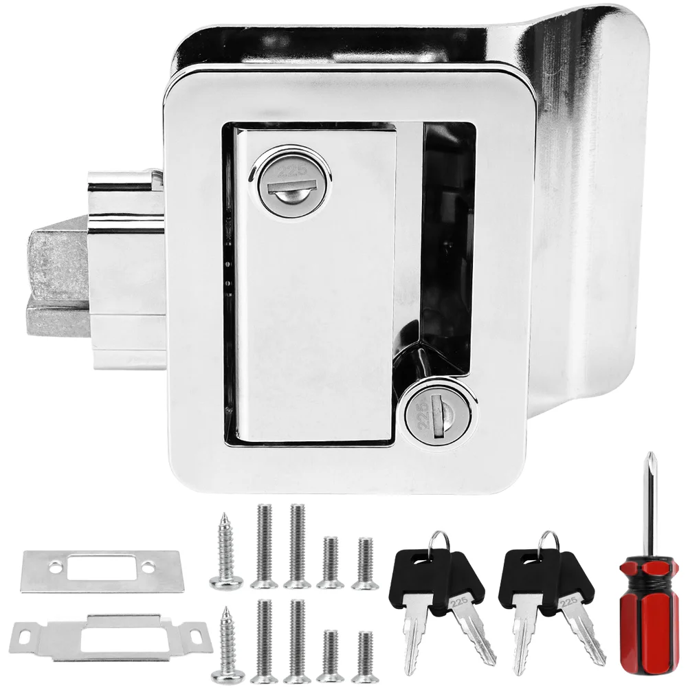 Heavy Duty RV Camper Trailer Door Lock Kit Aluminum Zinc Alloy Inside Outside Security Lock With 4 Keys Complete Hardware Set
Heavy Duty RV Camper Trailer Door Lock Kit Aluminum Zinc Alloy Inside Outside Security Lock With 4 Keys Complete Hardware Set