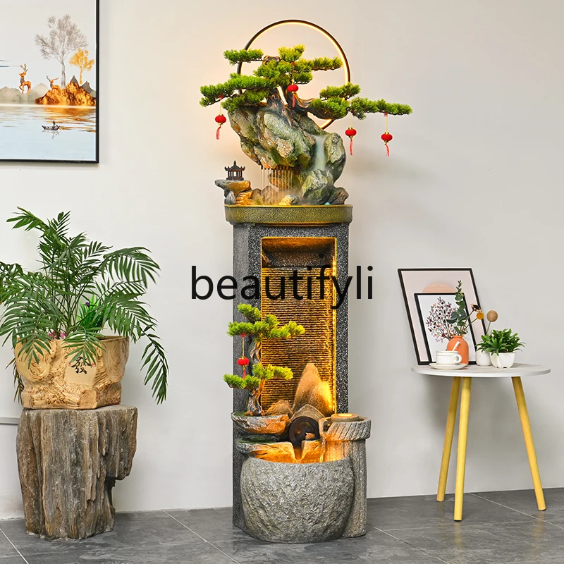 New Chinese style high mountains and flowing water floor water curtain wall decoration ornament living room office
New Chinese style high mountains and flowing water floor water curtain wall decoration ornament living room office