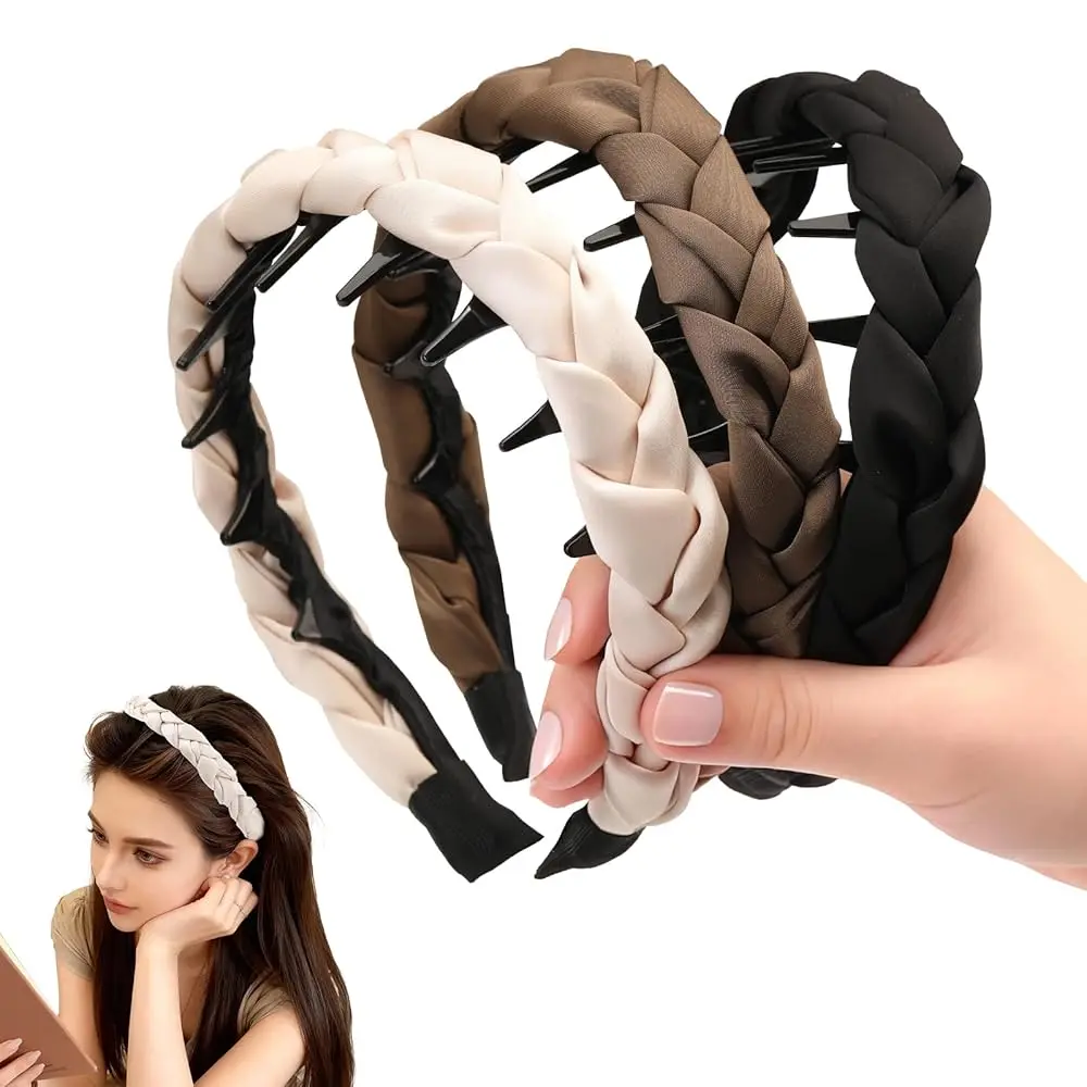 3 Pcs Zig Zag Headbands for Women Girls - Non Slip Comb Headband with Teeth Plastic Retro High Skull Headband Satin Braided
3 Pcs Zig Zag Headbands for Women Girls - Non Slip Comb Headband with Teeth Plastic Retro High Skull Headband Satin Braided