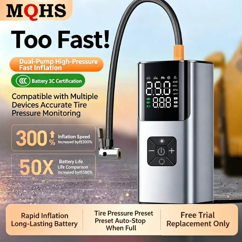 Type C Motorcycle Air Pump Portable Tire Inflator Compressor for Car Bicycle Bike Rechargeable Wireless Electric Air Injector
Type C Motorcycle Air Pump Portable Tire Inflator Compressor for Car Bicycle Bike Rechargeable Wireless Electric Air Injector
