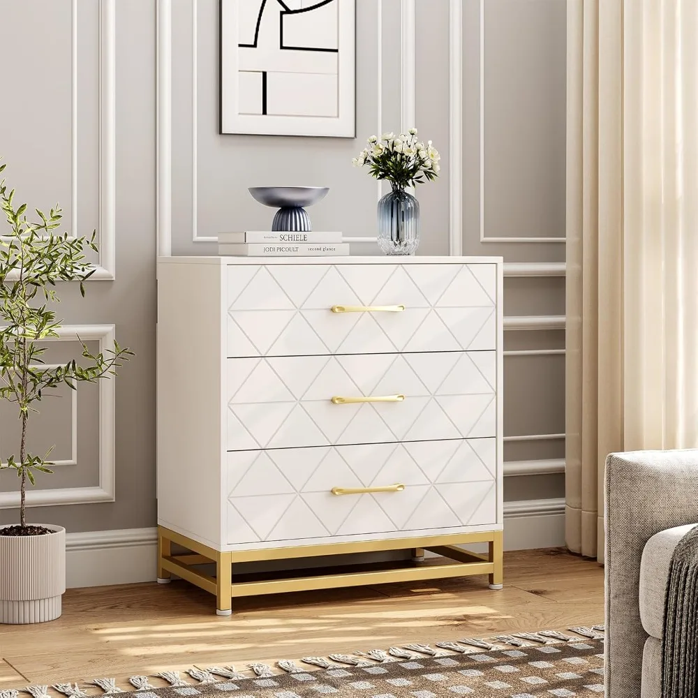 Dresser for Bedroom with 3 Drawer, Modern Dressers Chest of Drawers, with Wide Drawers and Metal Handles, Wood Dressers,
Dresser for Bedroom with 3 Drawer, Modern Dressers Chest of Drawers, with Wide Drawers and Metal Handles, Wood Dressers,