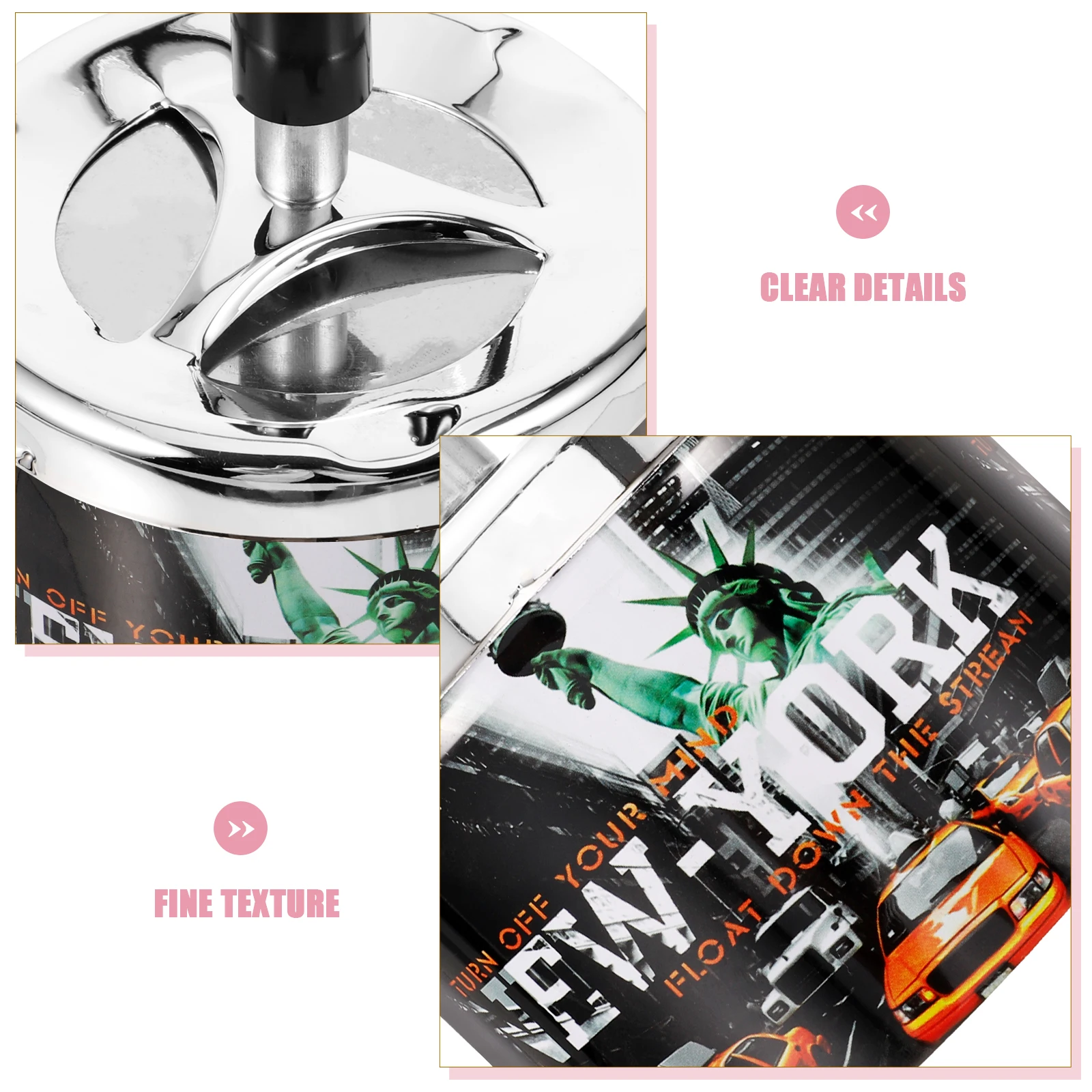 Swivel Lid Ashtray Desktop Personality Car Home Windproof Stainless Steel Round Container cigarette Extinguishing smoking supply
Swivel Lid Ashtray Desktop Personality Car Home Windproof Stainless Steel Round Container cigarette Extinguishing smoking supply