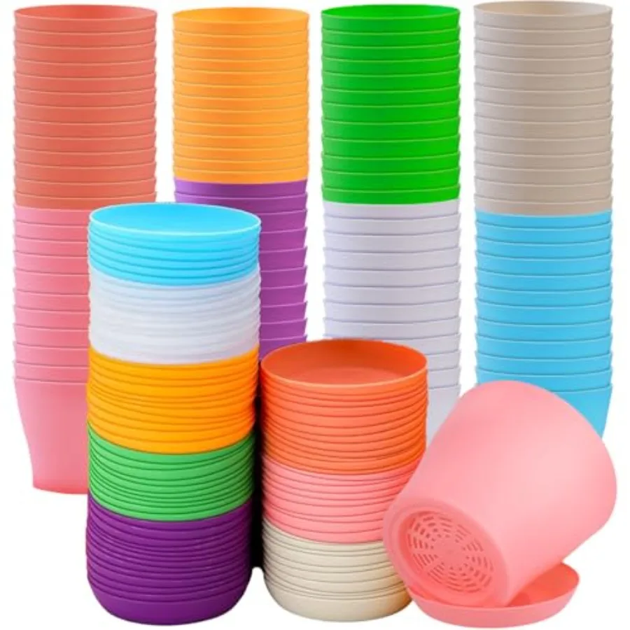 Pcs 3.3 Inch Plastic Flower Plant Pots with Drainage Holes and Saucers for Indoor Outdoor Garden Planting, Nursery Pots for Suc
Pcs 3.3 Inch Plastic Flower Plant Pots with Drainage Holes and Saucers for Indoor Outdoor Garden Planting, Nursery Pots for Suc