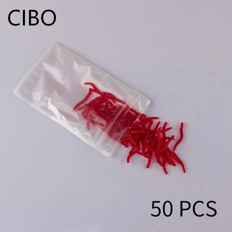 CIBO 50pcs-Artificial Red Worm Soft Lures 40mm 0.2g Silicone Realistic Earthworm Bait for Carp Bass Freshwater Fishing Tackle
CIBO 50pcs-Artificial Red Worm Soft Lures 40mm 0.2g Silicone Realistic Earthworm Bait for Carp Bass Freshwater Fishing Tackle