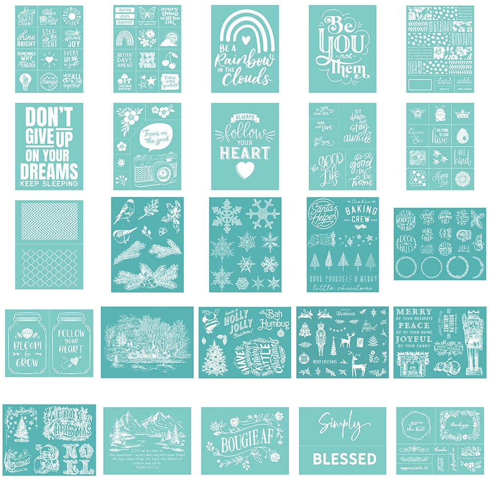 8.5*11inch Self-Adhesive Silk Screen Stencils Don't Give Up Sentiments Snowflake Tree for Polymer Clay Reusable Mesh Transfer
8.5*11inch Self-Adhesive Silk Screen Stencils Don't Give Up Sentiments Snowflake Tree for Polymer Clay Reusable Mesh Transfer