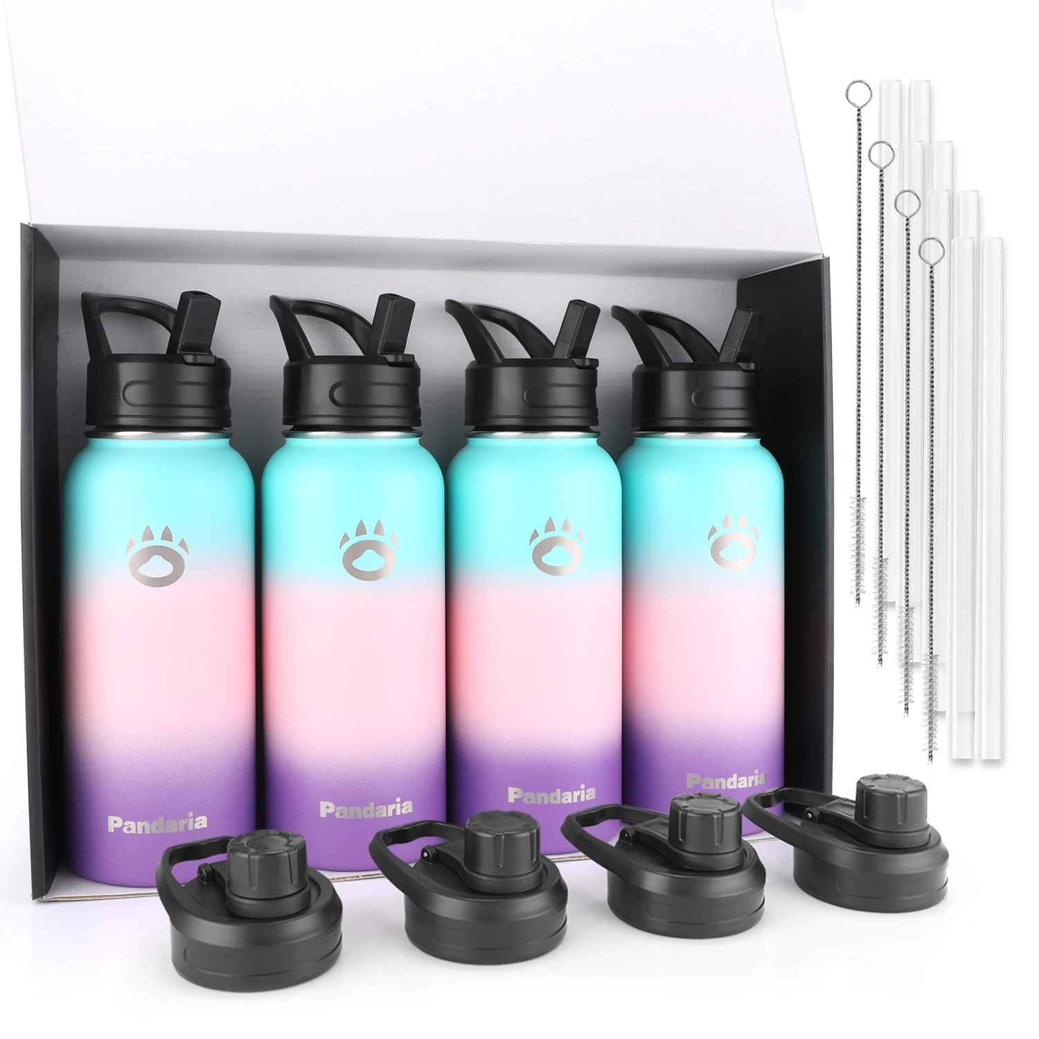Wholesales 32oz 4 set Double Wall Stainless Steel Vacuum Insulated Thermos Sports Water Bottle With Rope
Wholesales 32oz 4 set Double Wall Stainless Steel Vacuum Insulated Thermos Sports Water Bottle With Rope