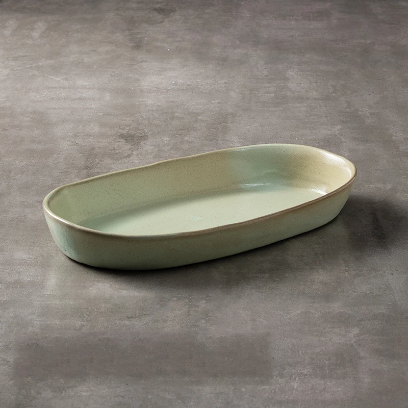 Vivian's Cerc Handmade Long Plate Nordic Sle Restaurant Serving Di Commercial Use Baking Tray Pure Color Oval ape China
Vivian's Cerc Handmade Long Plate Nordic Sle Restaurant Serving Di Commercial Use Baking Tray Pure Color Oval ape China