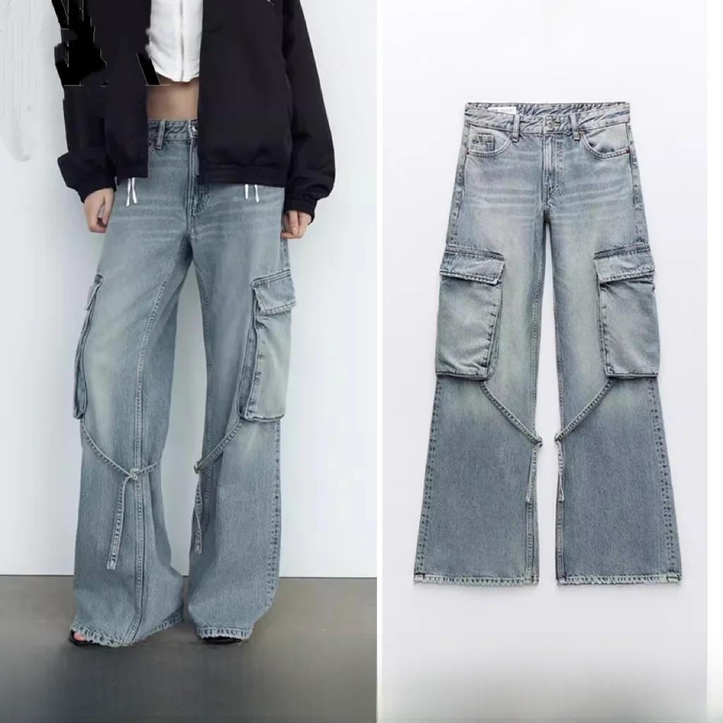 New Women's Mid-Waist Denim Jeans Belted Workwear Style Pocket Decorated 8197033 405 Versatile Casual Pants for Ladies
New Women's Mid-Waist Denim Jeans Belted Workwear Style Pocket Decorated 8197033 405 Versatile Casual Pants for Ladies