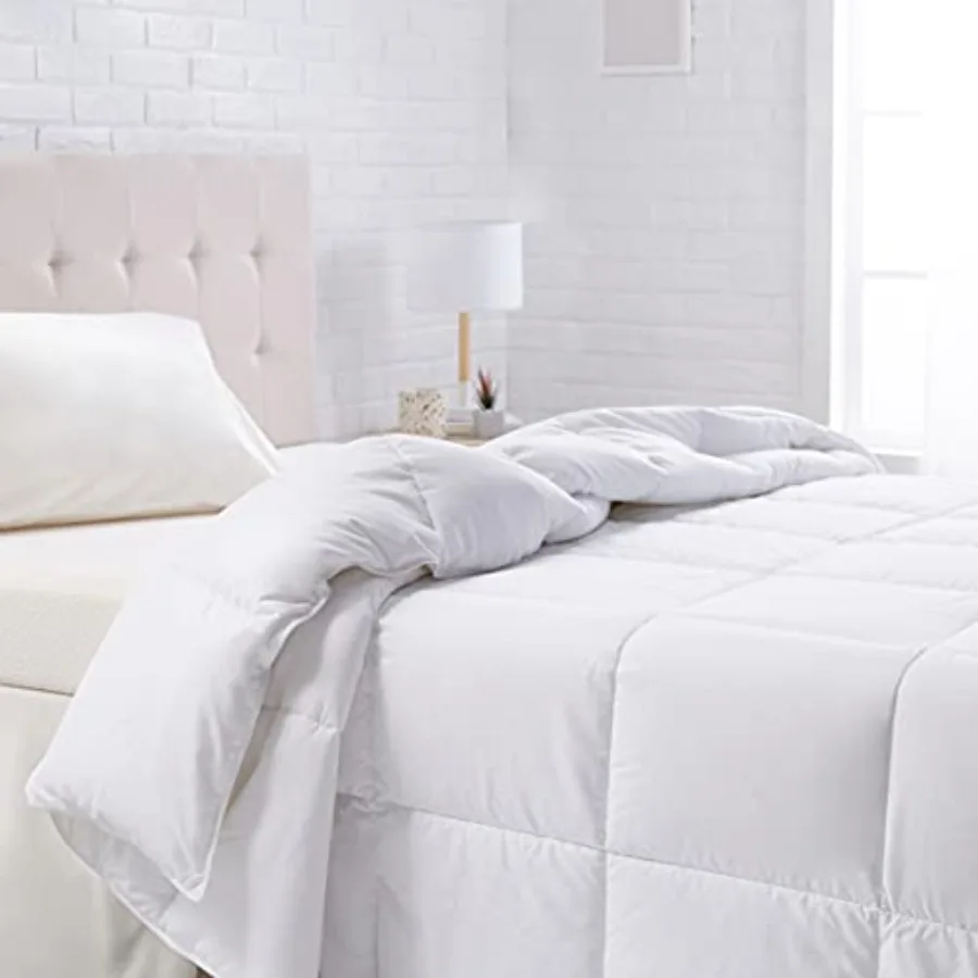 White Down Alternative Comforter and Duvet Insert with Corner Tabs, Machine Washable
White Down Alternative Comforter and Duvet Insert with Corner Tabs, Machine Washable