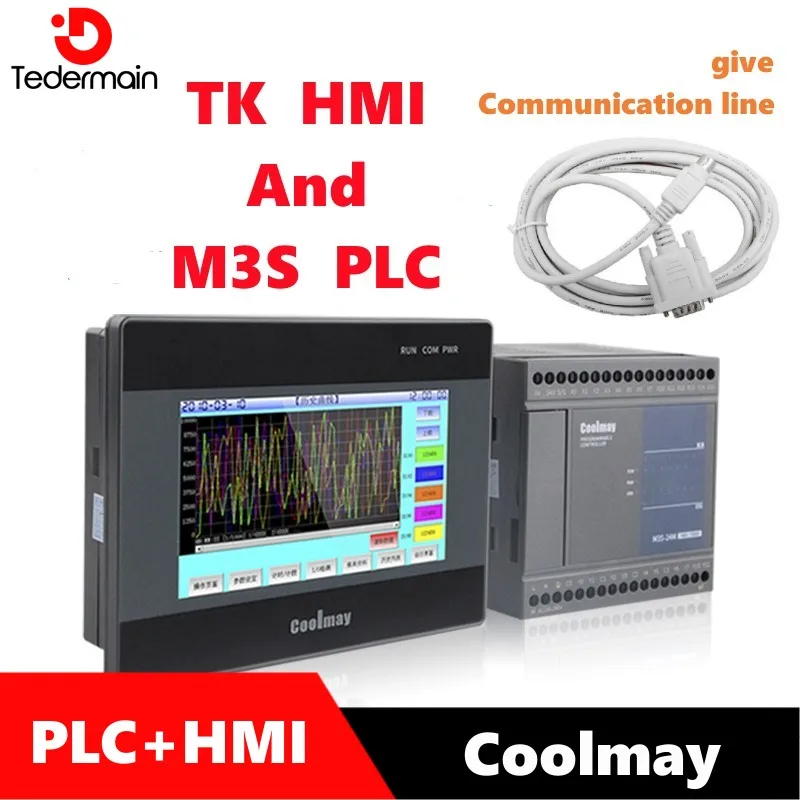 Coolmay HMI PLC touch screen 4.3 "/5" /7 "/10" combo set with M3S-24MT/24MRT/40MT/40MR includes communication cable
Coolmay HMI PLC touch screen 4.3 "/5" /7 "/10" combo set with M3S-24MT/24MRT/40MT/40MR includes communication cable