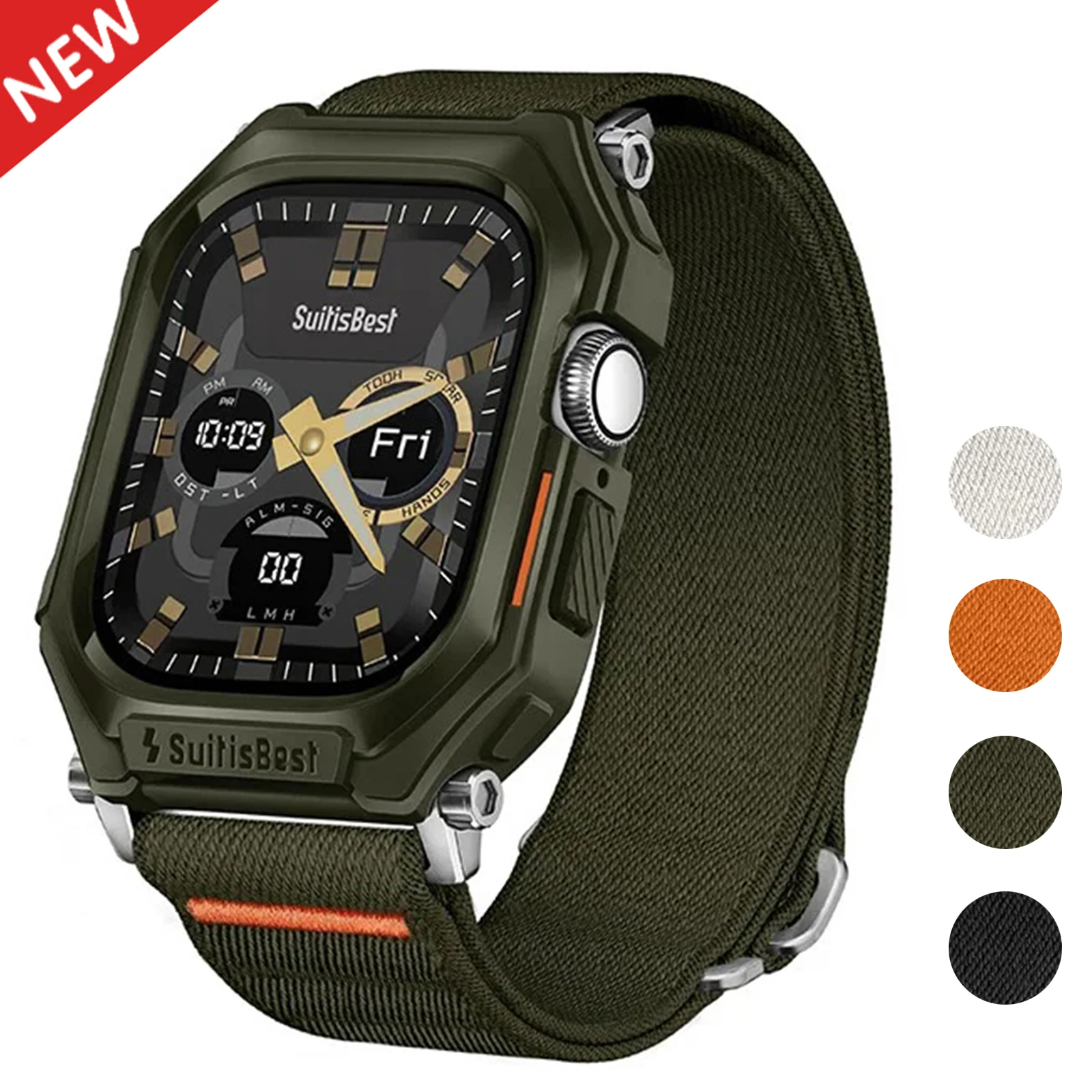 Metal Case+Nylon Strap for Apple Watch Bands 46mm 45mm 44mm Military Shockproof Protector Cover Iwatch Series 10 9 8 7 6 Ultra 2
Metal Case+Nylon Strap for Apple Watch Bands 46mm 45mm 44mm Military Shockproof Protector Cover Iwatch Series 10 9 8 7 6 Ultra 2