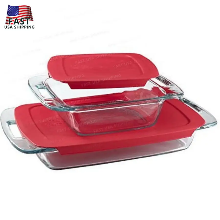 Набор стеклянных форм для выпечки Pyrex Easy Grab из 4 предметов с красными крышками
Набор стеклянных форм для выпечки Pyrex Easy Grab из 4 предметов с красными крышками