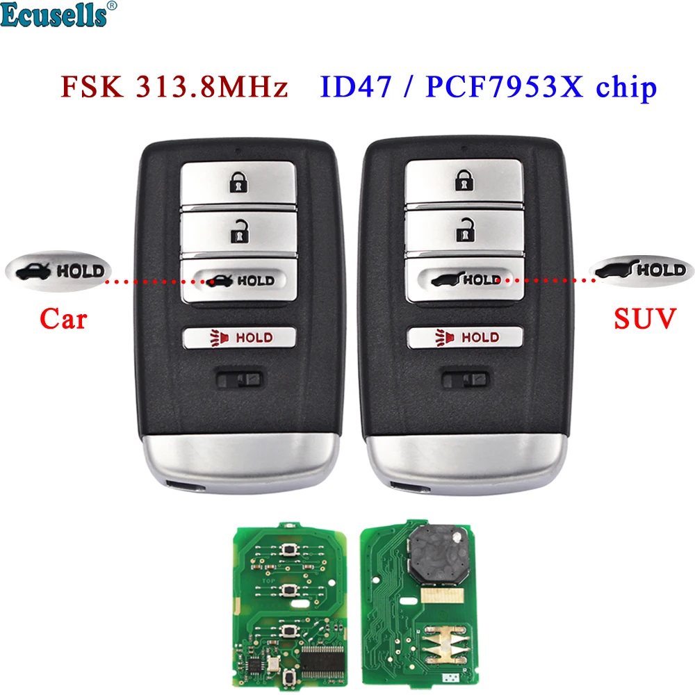 3+1/4 Buttons FSK 313.8MHz PCF7953X HITAG 3 /47 Chip Smart Remote Key for Acura MDX RDX 2014-2020 FCC ID: KR5V1XHON66
3+1/4 Buttons FSK 313.8MHz PCF7953X HITAG 3 /47 Chip Smart Remote Key for Acura MDX RDX 2014-2020 FCC ID: KR5V1XHON66