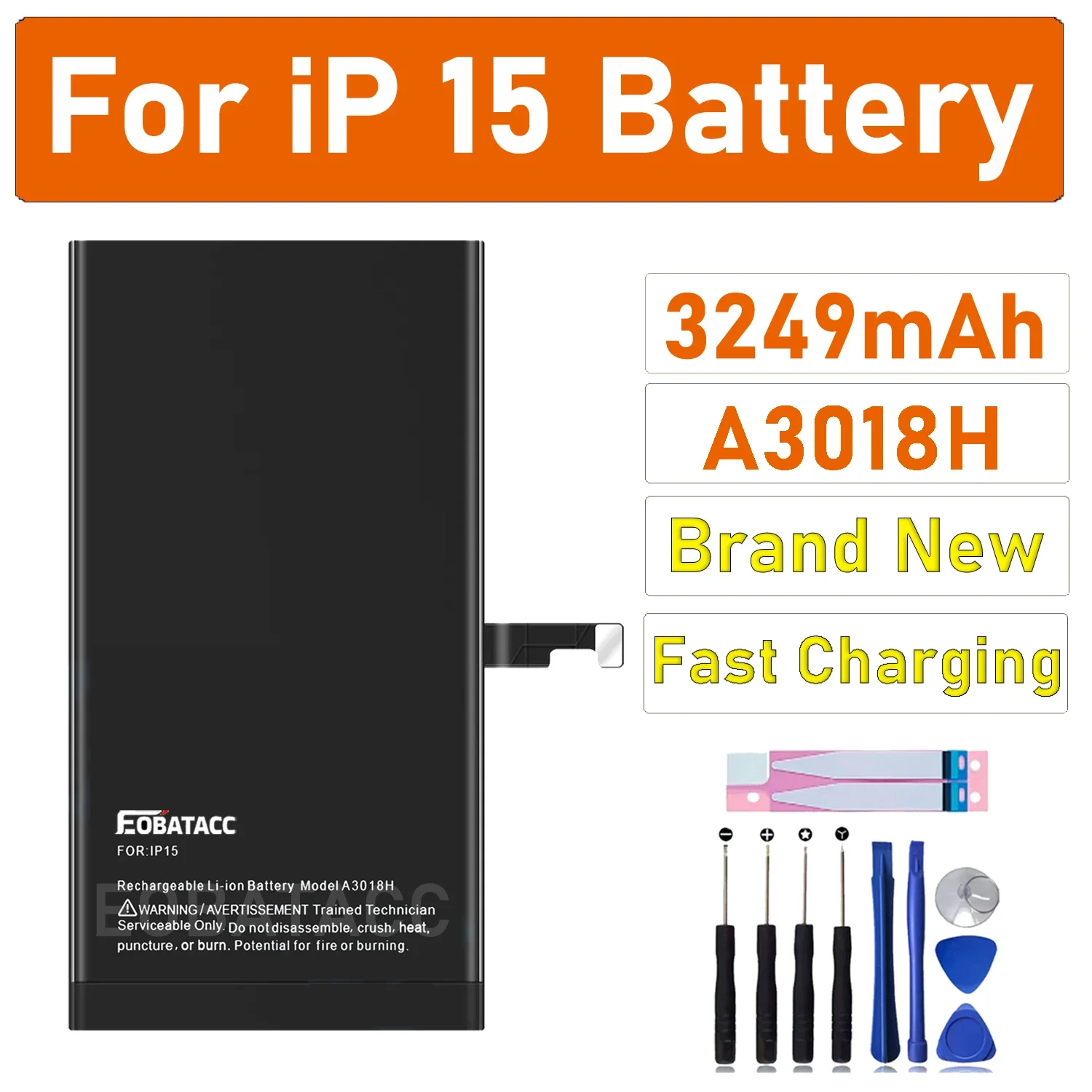 EOBATACC Новый 100% оригинальный аккумулятор A3018H для iPhone 15, аккумуляторы + инструменты
EOBATACC Новый 100% оригинальный аккумулятор A3018H для iPhone 15, аккумуляторы + инструменты