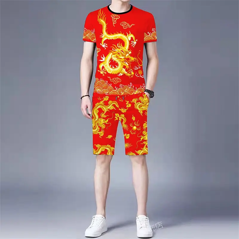 Chinese Dragon Year Zodiac Set Ethnic Style Popular Handsome Trendy Men High-end3DPrinted Short Sleeve Shorts Casual Wear
Chinese Dragon Year Zodiac Set Ethnic Style Popular Handsome Trendy Men High-end3DPrinted Short Sleeve Shorts Casual Wear