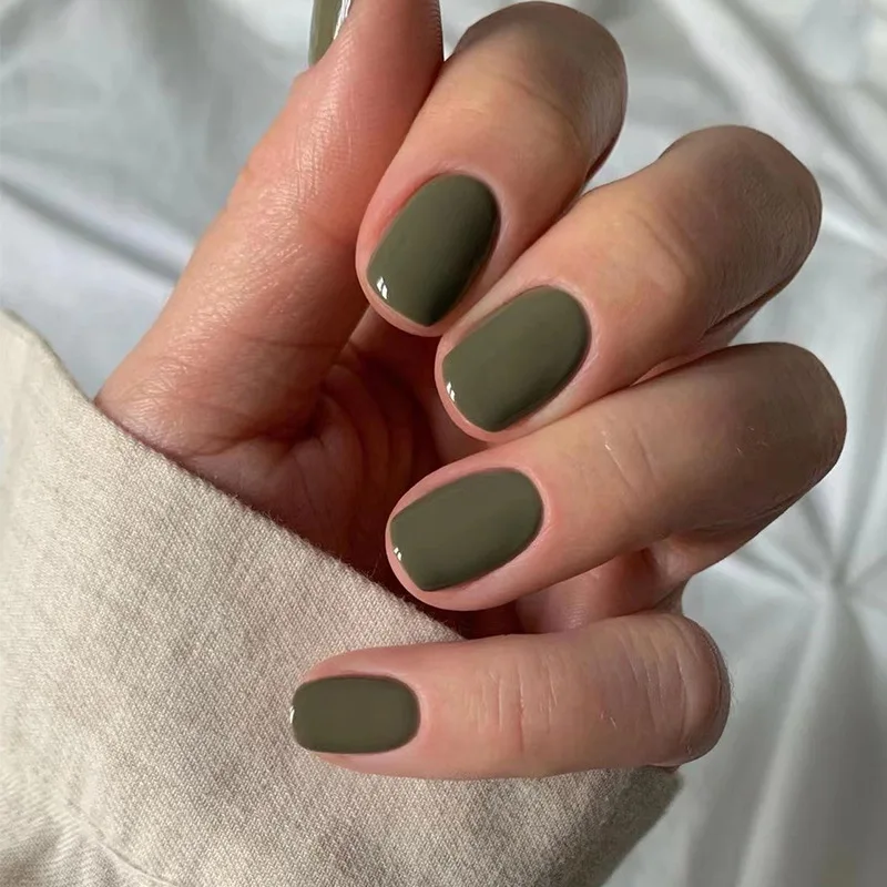 Chic Brown Green Short Solid Color Detachable Nails High-Level A Set Of 24 Tablets Exquisite Fake Nails
Chic Brown Green Short Solid Color Detachable Nails High-Level A Set Of 24 Tablets Exquisite Fake Nails