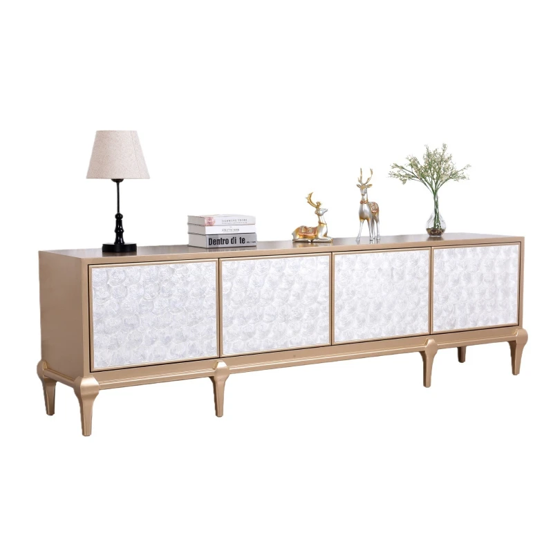 American light luxury solid wood shell TV cabinet coffee table combination living room audio-visual cabinet locker
American light luxury solid wood shell TV cabinet coffee table combination living room audio-visual cabinet locker