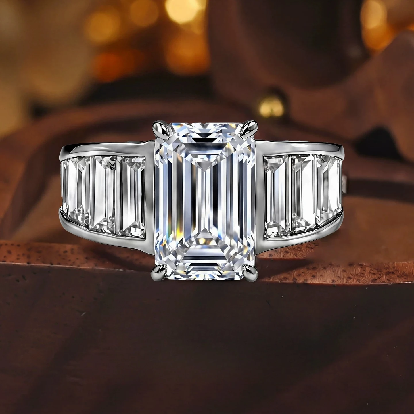 S925 sterling silver ring 4-carat zircon emerald cut ladder square women's jewelry
S925 sterling silver ring 4-carat zircon emerald cut ladder square women's jewelry
