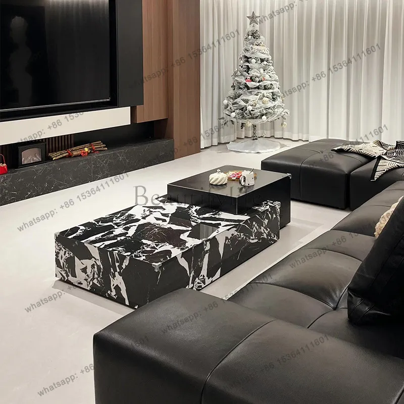 Italian light luxury minimalist natural marble coffee table simple style
Italian light luxury minimalist natural marble coffee table simple style