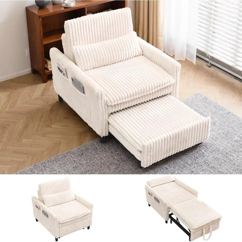 32" Wide Convertible Sleeper Chair, 3-in-1 Pull Out Soa Bed with Adjustable Backrest, Single Chair Bed with Side Storage kets |
32" Wide Convertible Sleeper Chair, 3-in-1 Pull Out Soa Bed with Adjustable Backrest, Single Chair Bed with Side Storage kets |
