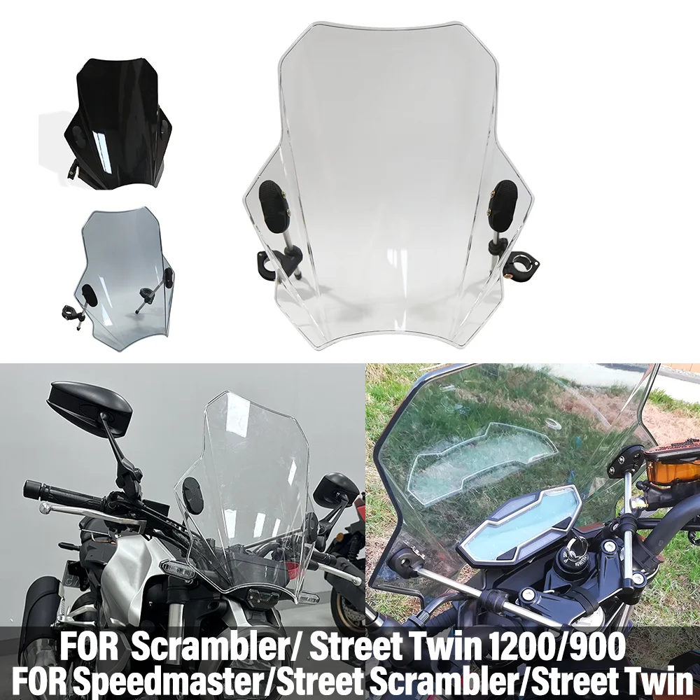 FOR STREET TWIN 1200/TWIN 900 SCRAMBLER STREET/SPEEDMASTER Universal Motorcycle Windscreen Windshield Wind Deflector Accessories
FOR STREET TWIN 1200/TWIN 900 SCRAMBLER STREET/SPEEDMASTER Universal Motorcycle Windscreen Windshield Wind Deflector Accessories