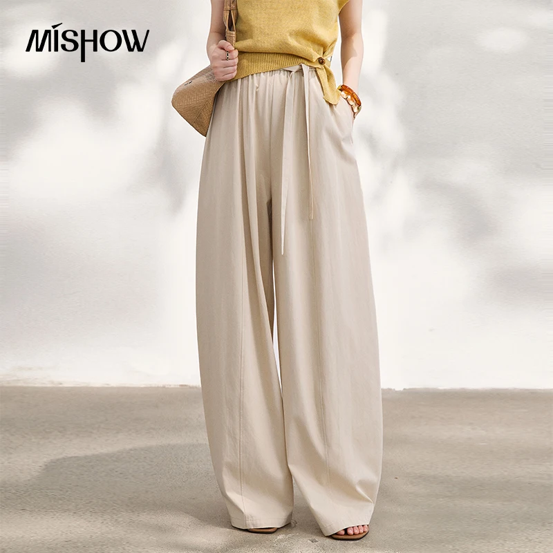 MISHOW Solid Color Casual Wide Leg Pants For Women 2026 Summer Beige Elastic Waist Pocket Bright Line Loose Trouser MXF22K1260
MISHOW Solid Color Casual Wide Leg Pants For Women 2026 Summer Beige Elastic Waist Pocket Bright Line Loose Trouser MXF22K1260