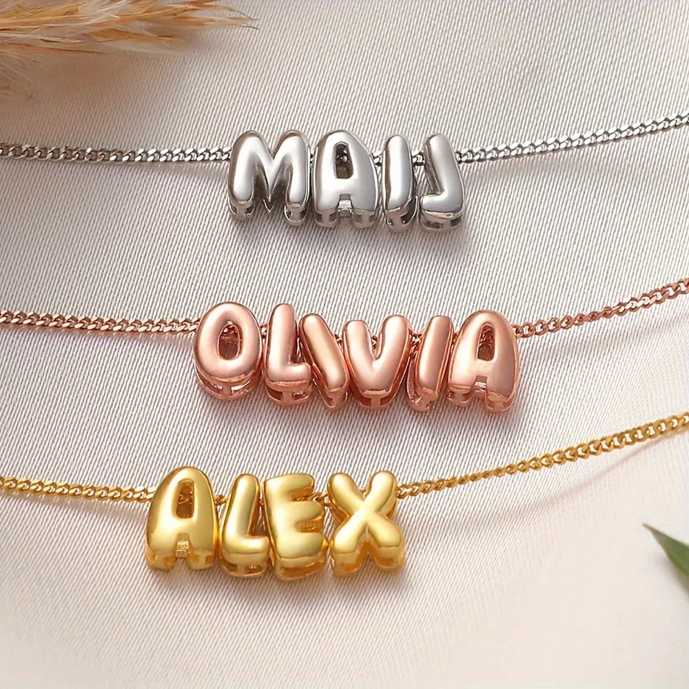 Personalized Bubble Letter Name Necklace Waterproof Stainless Steel Fashion Women Jewelry For Wedding Valentine Christmas Gift
Personalized Bubble Letter Name Necklace Waterproof Stainless Steel Fashion Women Jewelry For Wedding Valentine Christmas Gift