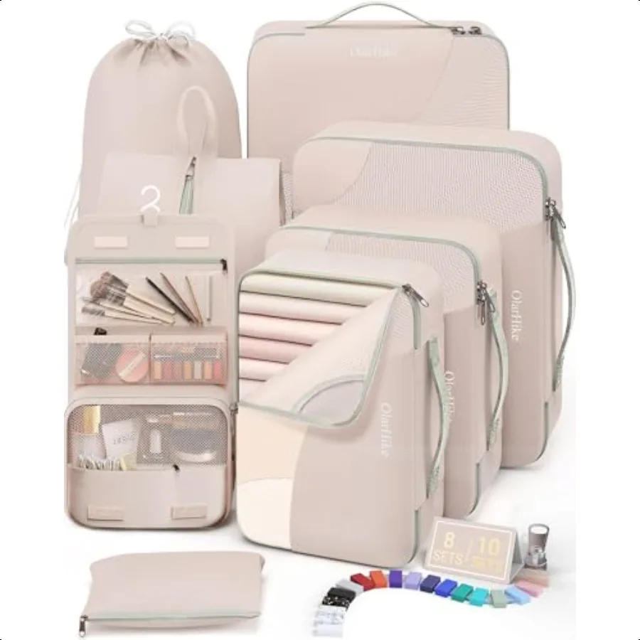 10 Set 8 Set Packing Cubes for Travel Gifts for Women Mom AntiTearing Suitcase Organizer for Lage with Shoe Hanging Toiletry Ba
10 Set 8 Set Packing Cubes for Travel Gifts for Women Mom AntiTearing Suitcase Organizer for Lage with Shoe Hanging Toiletry Ba