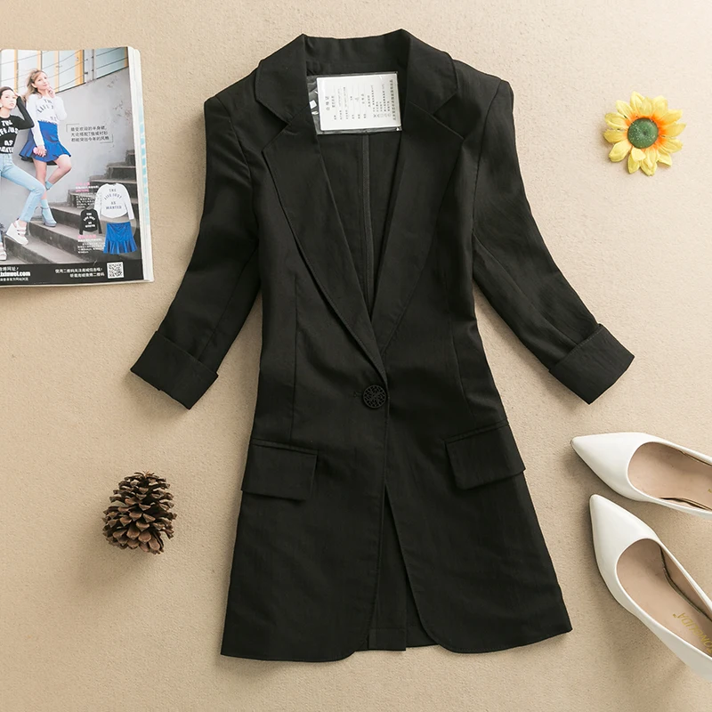 Slim Fit Mid-Length Women's Spring Summer New Style Seven-Quarter Sleeve Waist-Cinching Thin Polyester Jacket
Slim Fit Mid-Length Women's Spring Summer New Style Seven-Quarter Sleeve Waist-Cinching Thin Polyester Jacket