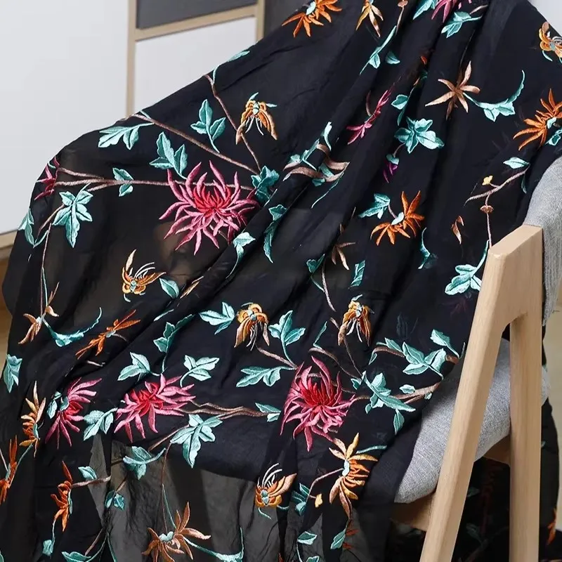 Redraspberry Black Georgette Silk Embroidered Silk and Cotton Materials Spring Dress DIY clothes sewing fabrics Freeshipping
Redraspberry Black Georgette Silk Embroidered Silk and Cotton Materials Spring Dress DIY clothes sewing fabrics Freeshipping