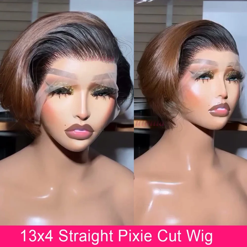 Ombre #1B Brown Short Pixie Cut Wigs For Women Human Hair 200% Straight Chocolate brown Lace Front Bob Wig Brazilian Remy Hair
Ombre #1B Brown Short Pixie Cut Wigs For Women Human Hair 200% Straight Chocolate brown Lace Front Bob Wig Brazilian Remy Hair