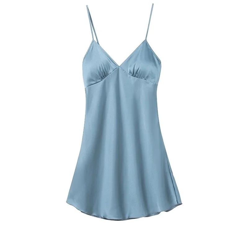 Lisacmpvnel Summer New Style Ice Silk Women's Nightdress Gathered With Chest Pad Pajamas French Character Sleepwear
Lisacmpvnel Summer New Style Ice Silk Women's Nightdress Gathered With Chest Pad Pajamas French Character Sleepwear