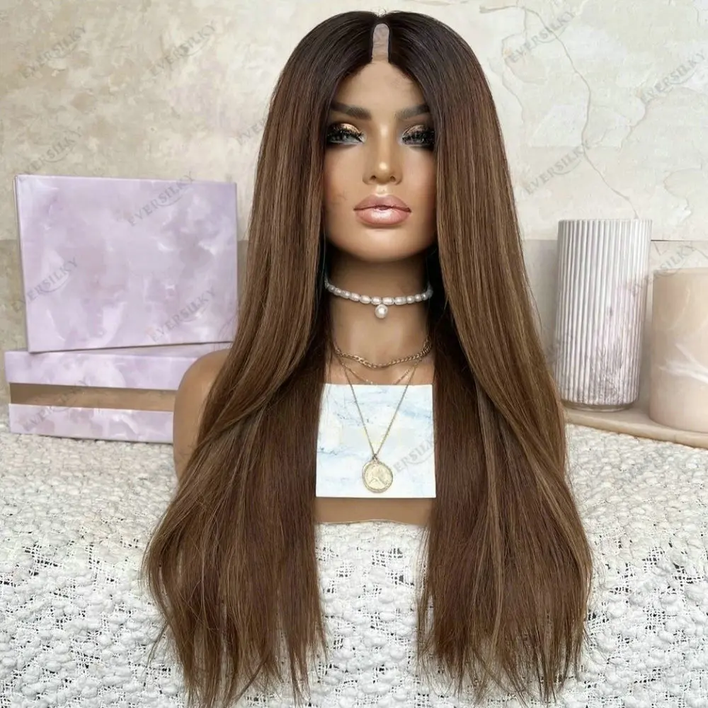 Silk Straight U Part Wig Human Hair Dark Roots Ombre Brown for Women Glueless 1x4 Size V Part Wig Human Hair Lady Wig Daily Use
Silk Straight U Part Wig Human Hair Dark Roots Ombre Brown for Women Glueless 1x4 Size V Part Wig Human Hair Lady Wig Daily Use