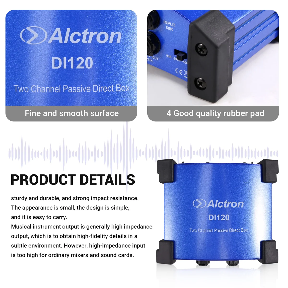 L71AAlctron DI120 Двухсторонний пассивный преобразователь импеданса DI Box DI BOX Устройство сценического эффекта
L71AAlctron DI120 Двухсторонний пассивный преобразователь импеданса DI Box DI BOX Устройство сценического эффекта