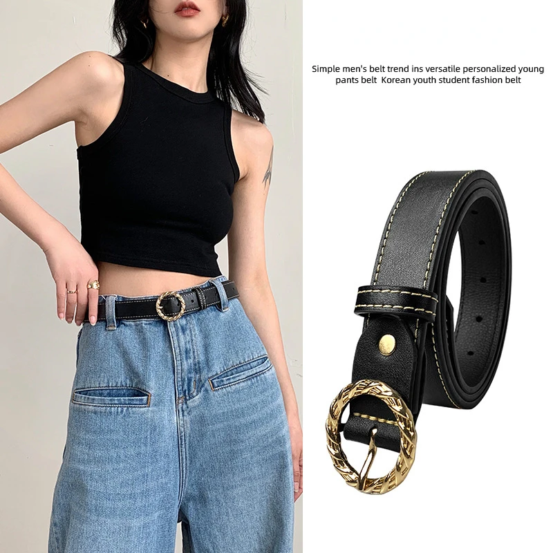 Fashion High-quality Belts Ladies Casual Simple Round Pin Buckle Jeans Women's Belts Retro Wild Korean Version Student Waistband
Fashion High-quality Belts Ladies Casual Simple Round Pin Buckle Jeans Women's Belts Retro Wild Korean Version Student Waistband