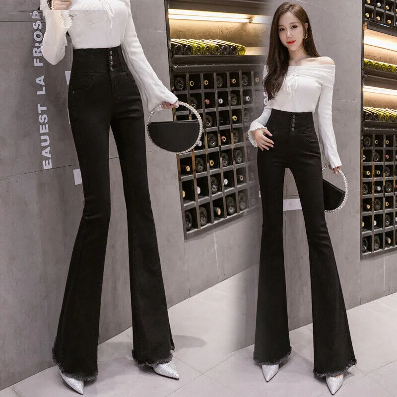 Lady Jeans Trousers Leisure Long Denim Cowboy Black Jeans Flare Pants Women High Waist Sexy Vintage Fashion Streetwear Party
Lady Jeans Trousers Leisure Long Denim Cowboy Black Jeans Flare Pants Women High Waist Sexy Vintage Fashion Streetwear Party