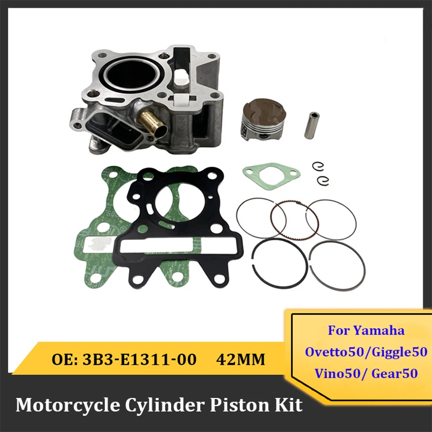 Motorcycle Accessories 42mm Cylinder Piston Kit 60cc for Yamaha Ovetto50 Giggle50 VINO50 GEAR50 3B3-E1311-00 Aluminum Parts
Motorcycle Accessories 42mm Cylinder Piston Kit 60cc for Yamaha Ovetto50 Giggle50 VINO50 GEAR50 3B3-E1311-00 Aluminum Parts