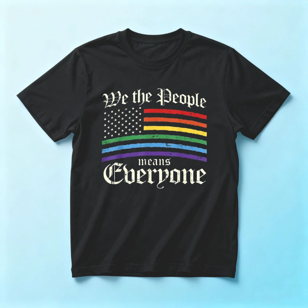 We The People Means Everyone Gay Pride T-Shirt Rainbow Flag Printed Shirt Independence Day LGBT Gift Tee Men Women Unisex Tops
We The People Means Everyone Gay Pride T-Shirt Rainbow Flag Printed Shirt Independence Day LGBT Gift Tee Men Women Unisex Tops