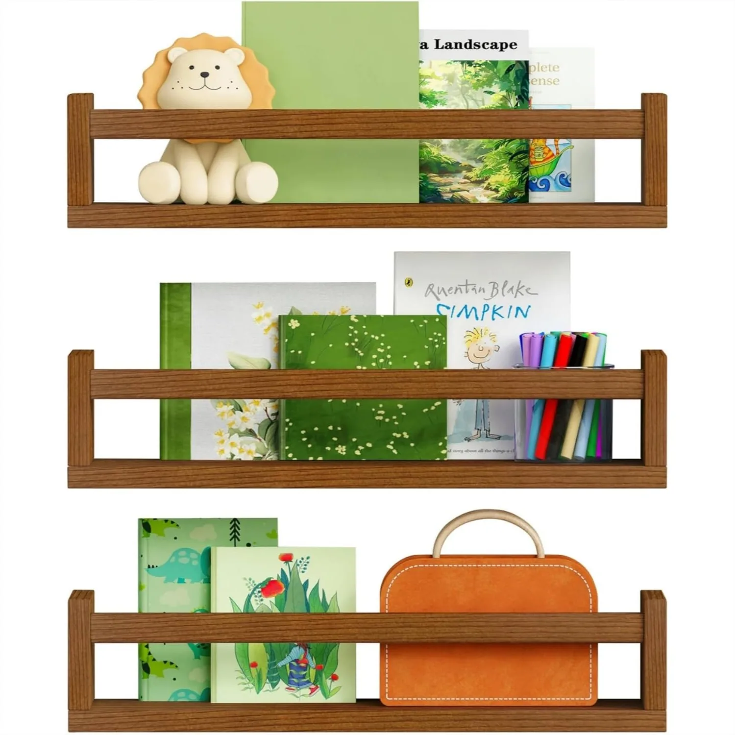 Walnut Brown Nursery Bookshelves Wall Mounted Set Of 3 Solid Pine Wood Floating Shelves For Kids Room Bedroom Kitchen
Walnut Brown Nursery Bookshelves Wall Mounted Set Of 3 Solid Pine Wood Floating Shelves For Kids Room Bedroom Kitchen