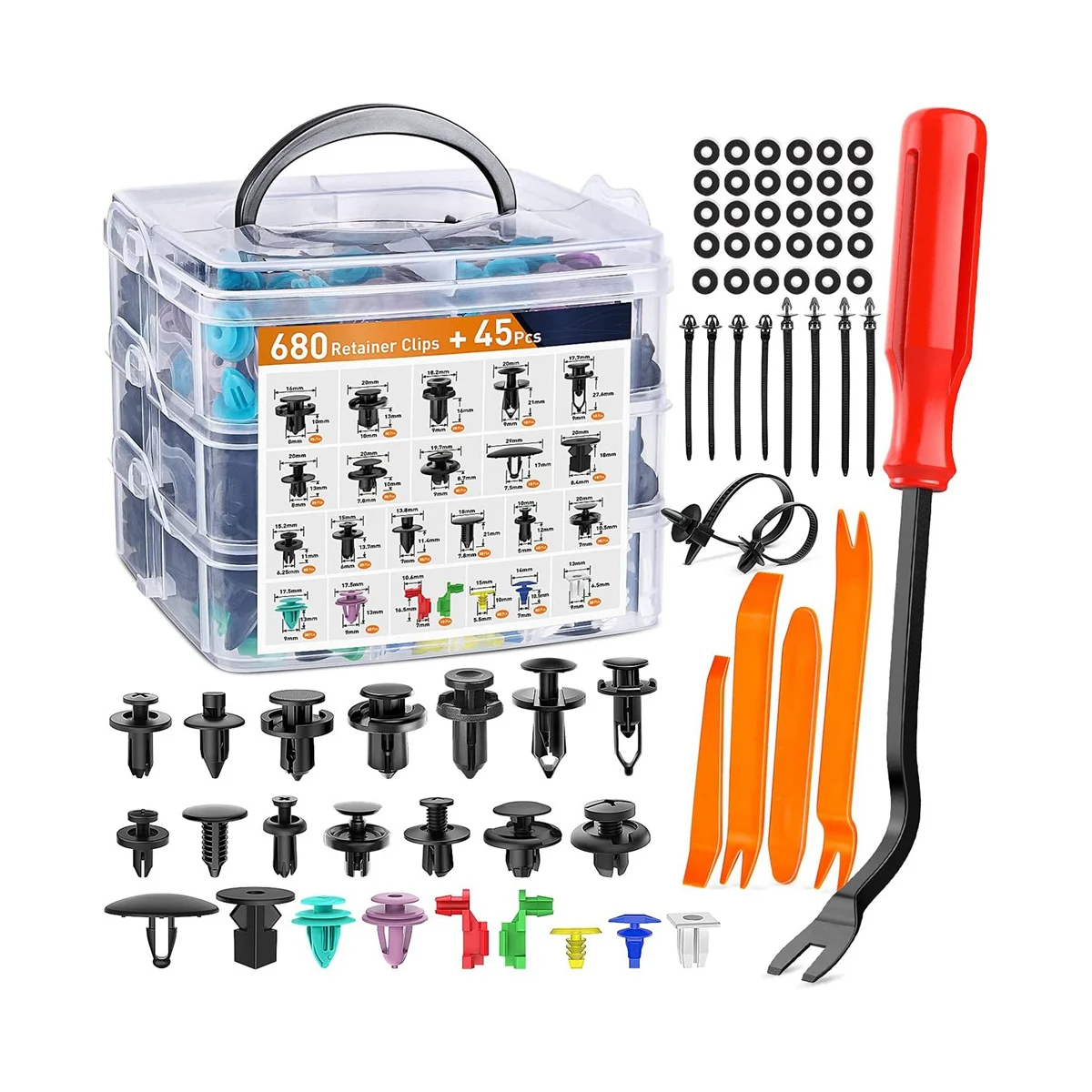 725Pcs Car Push Retainer Clips & Auto Fasteners Assortment - 23 Prevalent Sizes Bumper Mudguard Rivets with
725Pcs Car Push Retainer Clips & Auto Fasteners Assortment - 23 Prevalent Sizes Bumper Mudguard Rivets with