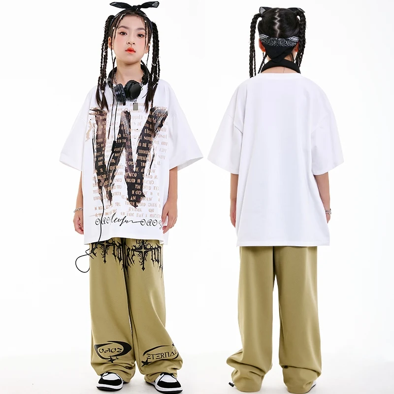2025 Jazz Dance Suit Girls Sports Hiphop White Print Top Cargo Pants Children Street Dance Performance Stage Costumes DN20416
2025 Jazz Dance Suit Girls Sports Hiphop White Print Top Cargo Pants Children Street Dance Performance Stage Costumes DN20416