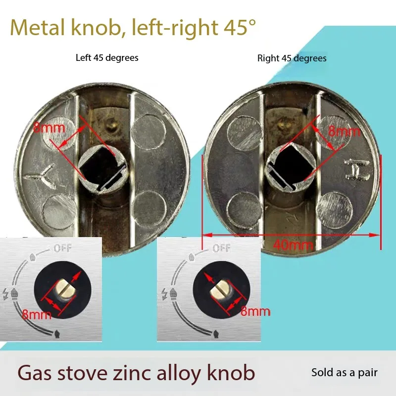 1 pair 8mm Universal Gas Stove Ignition Switch Zinc Alloy Metal Knob Button Left 45 degrees Right 45 Degrees Stove Accessories
1 pair 8mm Universal Gas Stove Ignition Switch Zinc Alloy Metal Knob Button Left 45 degrees Right 45 Degrees Stove Accessories