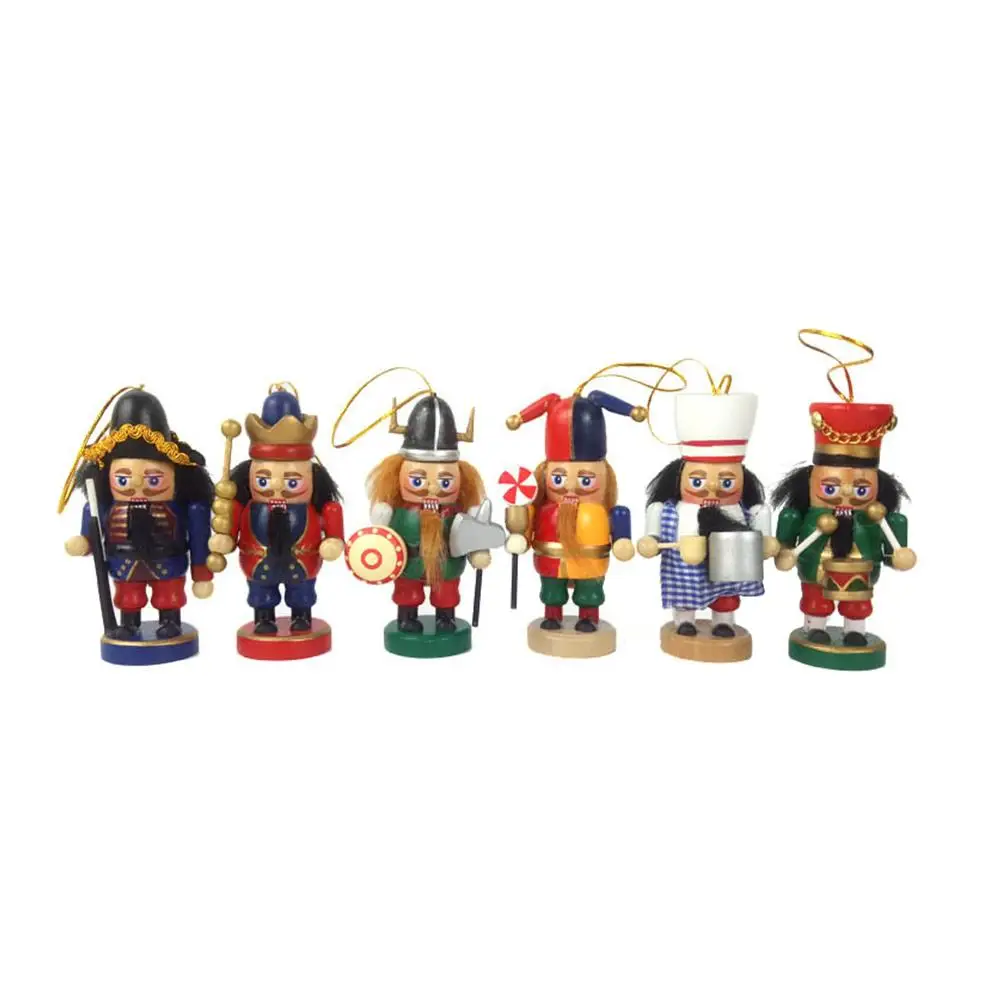 6 Pcs Nutcracker Wooden Decorative nament Christmas Puppet Cartoon Figures Reusable Festive Bright Colors Good Details
6 Pcs Nutcracker Wooden Decorative nament Christmas Puppet Cartoon Figures Reusable Festive Bright Colors Good Details