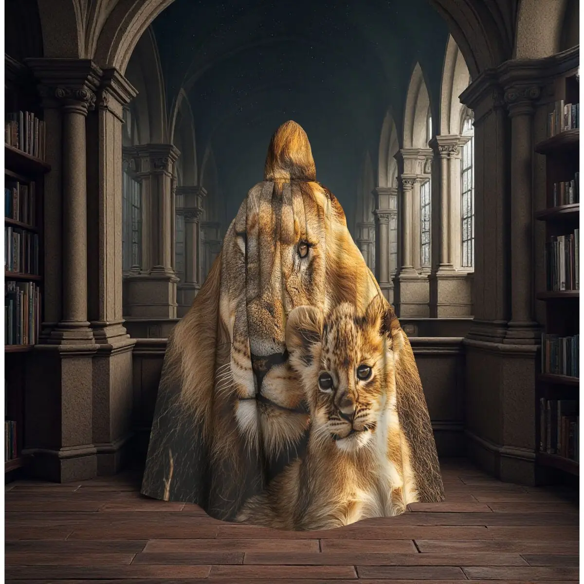 Themed Vibrant Lion Family Patterns Long Hooded Cloak Witch Medieval Costume Cosplay Cape HalloweenCoat Adult Unisex
Themed Vibrant Lion Family Patterns Long Hooded Cloak Witch Medieval Costume Cosplay Cape HalloweenCoat Adult Unisex