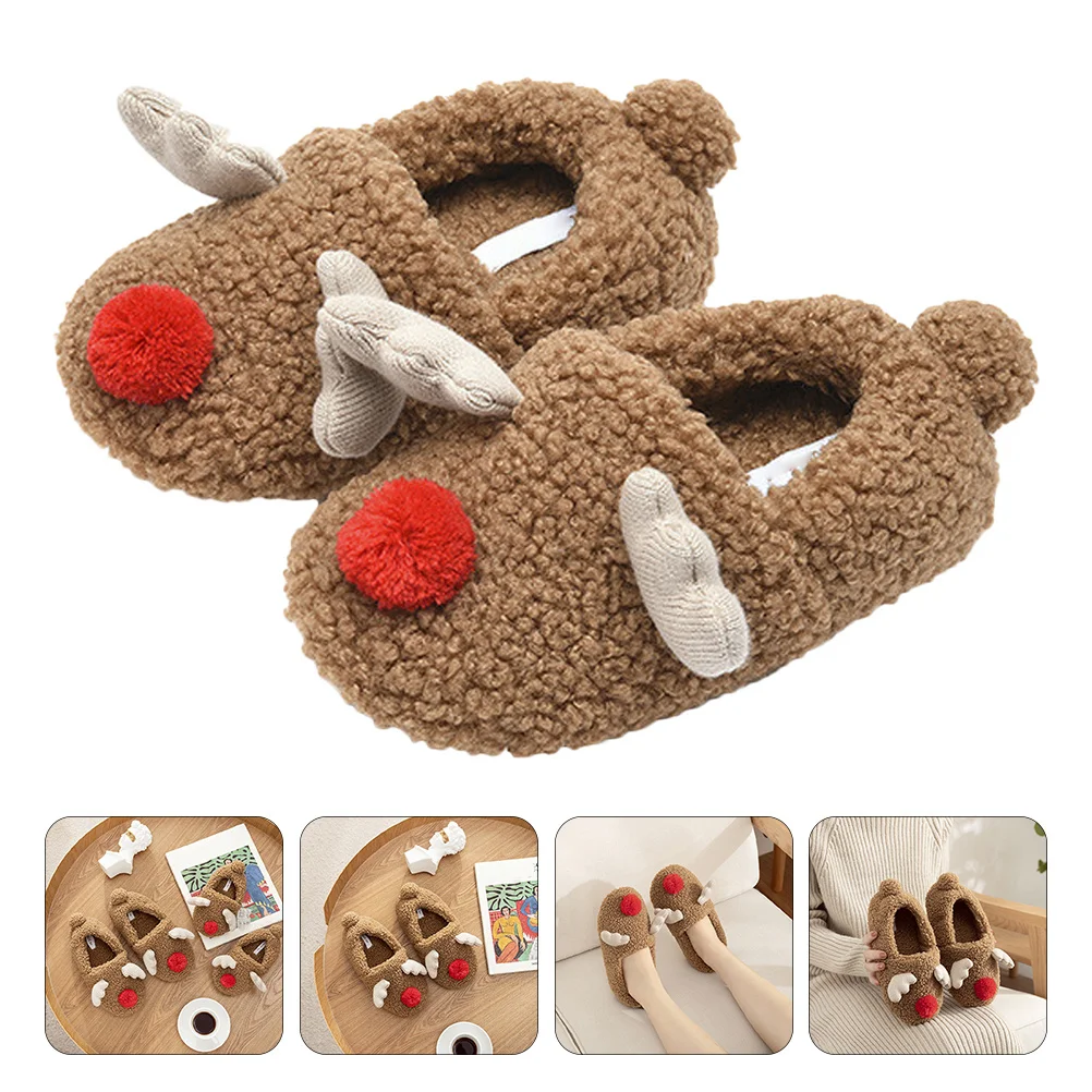 1 Pair Elk Slippers Warm Elk Shaped Slipper Indoor Slipper For Women Winter Home Use Anti-Skid Sole Household Footwear
1 Pair Elk Slippers Warm Elk Shaped Slipper Indoor Slipper For Women Winter Home Use Anti-Skid Sole Household Footwear