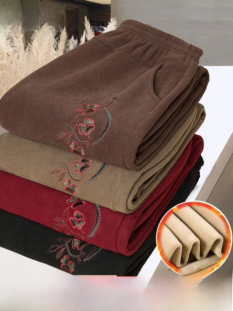 Comfortable Fleece Lined Corduroy Pants Loose Fit Mom Jeans Casual Style for Middle-Aged And Elderly Women Autumn Winter Wear
Comfortable Fleece Lined Corduroy Pants Loose Fit Mom Jeans Casual Style for Middle-Aged And Elderly Women Autumn Winter Wear